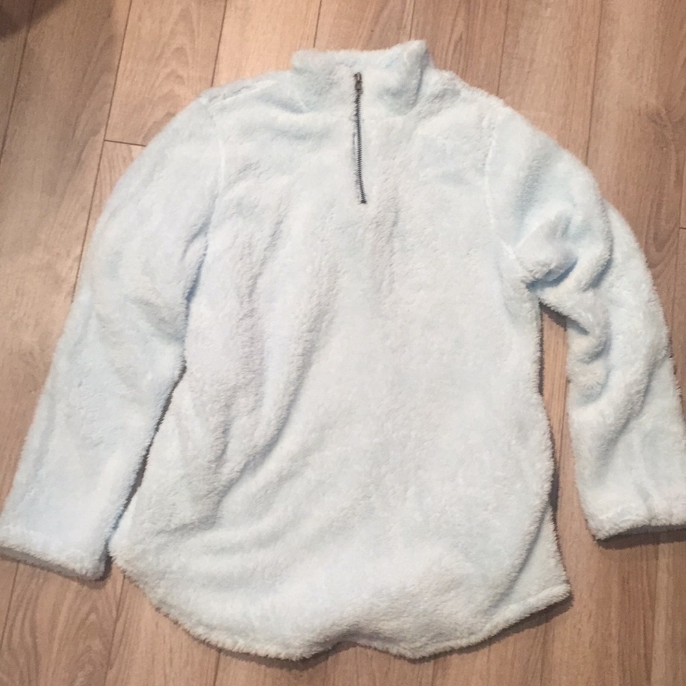 Baby blue fleece sweater